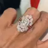 5.8ct Oval Cut Three Pieces Vintage Crown Wedding Ring Set