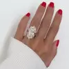 5.8ct Oval Cut Three Pieces Vintage Crown Wedding Ring Set