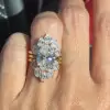5.8ct Oval Cut Three Pieces Vintage Crown Wedding Ring Set