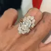 5.8ct Oval Cut Three Pieces Vintage Crown Wedding Ring Set