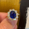 5ct Oval Cut Tanzanite Blue Sapphire Daisy Engagement Ring