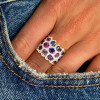 20ctw Oval Cut Multicolor Sapphire Cocktail Ring