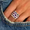 20ctw Oval Cut Multicolor Sapphire Cocktail Ring
