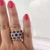 20ctw Oval Cut Multicolor Sapphire Cocktail Ring