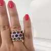 20ctw Oval Cut Multicolor Sapphire Cocktail Ring
