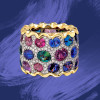20ctw Oval Cut Multicolor Sapphire Cocktail Ring
