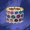 20ctw Oval Cut Multicolor Sapphire Cocktail Ring