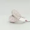 White Sapphire Paved Bypass Bold Cocktail Ring
