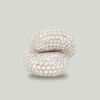White Sapphire Paved Bypass Bold Cocktail Ring