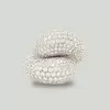 White Sapphire Paved Bypass Bold Cocktail Ring