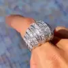 10ctw Round and Asscher Cut Bold Statement Cocktail Ring