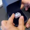 10ctw Round and Asscher Cut Bold Statement Cocktail Ring