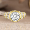3.8ct Bezel Set Round Cut Art-deco Engagement Ring