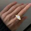 3.8ct Bezel Set Round Cut Art-deco Engagement Ring