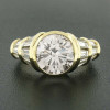 3.8ct Bezel Set Round Cut Art-deco Engagement Ring