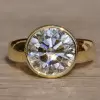 5ct Round Cut Simple Classic Wide Engagement Ring