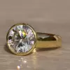 5ct Round Cut Simple Classic Wide Engagement Ring
