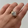 5ct Round Cut Simple Classic Wide Engagement Ring