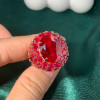 9ct Oval Cut Ruby Bold Cocktail Ring