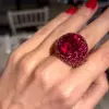 9ct Oval Cut Ruby Bold Cocktail Ring