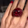 9ct Oval Cut Ruby Bold Cocktail Ring