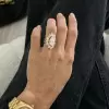 5ct Pear Cut Three Pieces Crown Wedding Ring Set