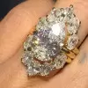 5ct Pear Cut Three Pieces Crown Wedding Ring Set