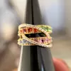 5ctw Multicolor Sapphire Intertwined Rainbow Cocktail Ring