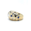 3ct Pear Cut Flush Set White and Blue Chunky Cocktail Ring