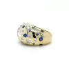 3ct Pear Cut Flush Set White and Blue Chunky Cocktail Ring