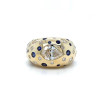 3ct Pear Cut Flush Set White and Blue Chunky Cocktail Ring