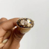 3ct Pear Cut Flush Set White and Blue Chunky Cocktail Ring