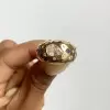 3ct Pear Cut Flush Set White and Blue Chunky Cocktail Ring