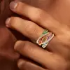 5ctw Multicolor Sapphire Intertwined Rainbow Cocktail Ring