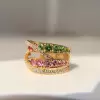 5ctw Multicolor Sapphire Intertwined Rainbow Cocktail Ring