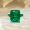 18ct Emerald Cut Channel-Set Eternity Emerald Cocktail Ring
