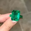 18ct Emerald Cut Channel-Set Eternity Emerald Cocktail Ring