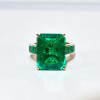 18ct Emerald Cut Channel-Set Eternity Emerald Cocktail Ring