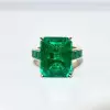 18ct Emerald Cut Channel-Set Eternity Emerald Cocktail Ring