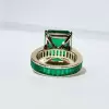 18ct Emerald Cut Channel-Set Eternity Emerald Cocktail Ring