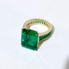 18ct Emerald Cut Channel-Set Eternity Emerald Cocktail Ring