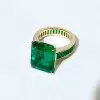 18ct Emerald Cut Channel-Set Eternity Emerald Cocktail Ring
