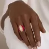 4ct Marquise Cut Yellow Sapphire Ruby Cocktail Ring