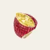 4ct Marquise Cut Yellow Sapphire Ruby Cocktail Ring