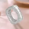 8ctw Emerald and Round Cut Channel Set Eternity Ring