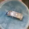 8ctw Emerald and Round Cut Channel Set Eternity Ring