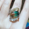 8.4ct Watermelon Tourmaline Intertwined Cocktail Ring