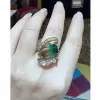 8.4ct Watermelon Tourmaline Intertwined Cocktail Ring