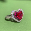 2ct Heart Cut Multicolor Double Halo Promise Ring