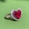 2ct Heart Cut Multicolor Double Halo Promise Ring